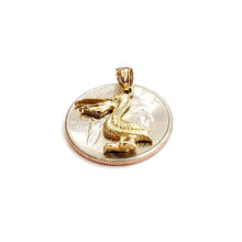 Load image into Gallery viewer, New 14k yellow Gold pelican Bird Pendant charm unisex gift fine jewelry 1.9g
