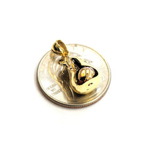 Load image into Gallery viewer, New 14k yellow gold 3D Pear fruit Pera With leaf pendant charm fine jewelry 4.2g
