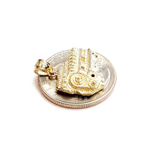 Load image into Gallery viewer, New 14k yellow Gold racing car engine sport Pendant charm gift fine jewelry 3.2g
