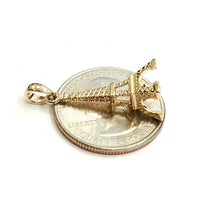 Load image into Gallery viewer, 14K Yellow Gold Solid 3D Famous Eiffel Tower Charm Pendant Fine Jewelry 2.4g
