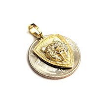 Load image into Gallery viewer, 14k yellow solid Gold Bear head face Animal Pendant charm fine gift jewelry 3.7g
