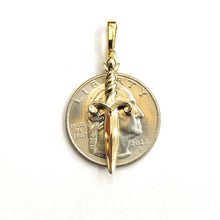 Load image into Gallery viewer, New 14k yellow Gold dagger knife 3D Pendant charm Unisex Gift fine jewelry 2.3g
