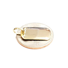 Load image into Gallery viewer, New 14k yellow Gold solid tiny dog tag name tag Pendant charm shiny jewelry 2.3g
