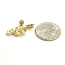 Load image into Gallery viewer, 14k yellow Gold  Bulldozer Loader truck car Pendant charm gift fine jewelry 2.8g
