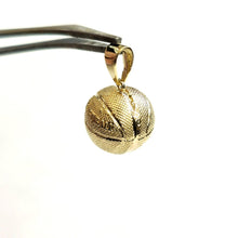 Load image into Gallery viewer, 14k yellow Gold basketball 3D ball Pendant charm fine sport jewelry unisex 3.1g
