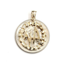 Load image into Gallery viewer, 14k yellow Gold Narcotics Anonymous circle NA Symbol Pendant fine jewelry 3.2g
