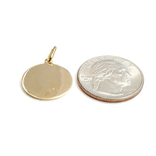Load image into Gallery viewer, 14k solid yellow Gold round saint Christopher Pendant religious gift 0.72" 3.1g
