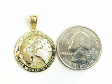 Load image into Gallery viewer, 10k yellow gold round globe planet earth world map pendant jewelry 0.89" 2.1g
