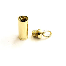 Load image into Gallery viewer, 10k yellow gold 3D Urn pendant For Cremation Ashes Cylinder fine jewelry 6.2g
