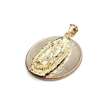 Load image into Gallery viewer, 14k yellow gold virgin Mary Guadalupe pendant diamond cut religious jewelry 2.5g
