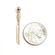 Load image into Gallery viewer, 14k yellow Gold solid kitchen utensil knife Pendant charm gift fine jewelry 1.5g
