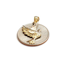 Load image into Gallery viewer, New 14k yellow Gold Dove bird Pendant charm wings love gift fine jewelry 1.9g
