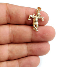 Load image into Gallery viewer, New 14k yellow Gold solid 3D scarecrow Pendant charm Gift fine jewelry 3.3g
