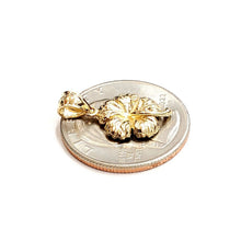 Load image into Gallery viewer, New 14k yellow Gold Hawaiian Hibiscus Plumeria flower Pendant fine jewelry 1.4g
