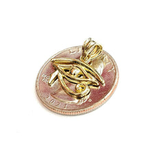 Load image into Gallery viewer, 10k yellow Gold Egyptian eye of Horus protection Pendant fine jewelry 1g
