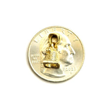 Load image into Gallery viewer, New 14k yellow gold Solid Tiny 3D Bell pendant charm Gift fine jewelry 1.9g
