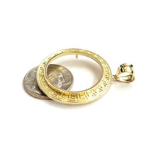 Load image into Gallery viewer, 14k yellow Gold Greek Key Frame bezel For 20 Pesos Coin  Gift fine jewelry 6.8g

