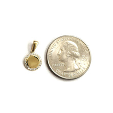 Load image into Gallery viewer, 14k yellow Gold Tiny shiny Round pendant charm Cubic Zirconia Gift jewelry 0.7g
