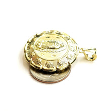 Load image into Gallery viewer, New 10k yellow gold hollow two sided Jesus &amp; virgin Guadalupe pendant 1.27" 8.8g

