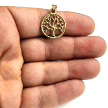 Load image into Gallery viewer, 10k Yellow gold round tree of life lucky pendant charm fine Jewelry gift 2.8g
