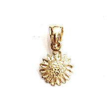 Load image into Gallery viewer, New 14k yellow Gold solid tiny sunflower girasol Pendant charm fine jewelry 0.7g
