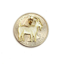 Load image into Gallery viewer, New 10k yellow Gold tiny Goat Pendant charm diamond cut animal fine jewelry 0.9g
