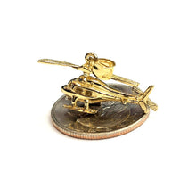 Load image into Gallery viewer, 14k yellow Gold solid Helicopter Aviation 3D pendant charm fine jewelry 3g
