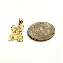 Load image into Gallery viewer, Solid 10k yellow Gold French bulldog Pendant charm diamond cut fine jewelry 1.3g
