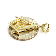 Load image into Gallery viewer, New 10k yellow Gold Freemason Masonic solid Pendant charm jewelry fine gift 2.9g
