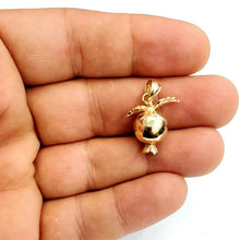 Load image into Gallery viewer, 14k yellow gold 3D pomegranate Granada fruit anar pendant fine jewelry 5.1g
