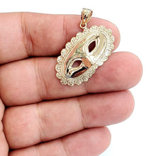 Load image into Gallery viewer, 14k yellow gold masquerade face mask drama theater act pendant fine jewelry 3.8g
