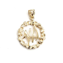 Load image into Gallery viewer, 14k yellow Gold Narcotics Anonymous circle NA Symbol Pendant fine jewelry 3.2g
