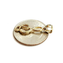 Load image into Gallery viewer, New 14k solid yellow Gold music sign note Pendant gift fine jewelry 1.1g
