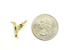 Load image into Gallery viewer, 14k yellow Gold solid hummingbird Pendant charm fine gift jewelry for her 1g
