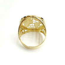 Load image into Gallery viewer, 10k yellow gold the world is yours map globe men's Ring diamond cut Size 11.5
