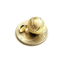 Load image into Gallery viewer, 14k yellow Gold basketball 3D ball Pendant charm fine sport jewelry unisex 3.1g
