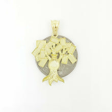 Load image into Gallery viewer, 10k yellow gold 100 dollar sign money bag tree lucky pendant charm gift 2.4g
