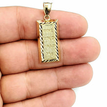 Load image into Gallery viewer, 10k Yellow Gold 999.9 fine gold bar brick bar Pendant charm diamond cut 2.4g
