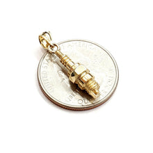 Load image into Gallery viewer, 14k yellow Gold 3D spark plug Pendant charm automobile engine fine jewelry 2.8g
