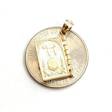 Load image into Gallery viewer, 14k yellow gold ten commandments book star of David Chay Jewish pendant 4.1g
