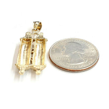Load image into Gallery viewer, 14k yellow gold tablets of law star of David Jewish Israel torah pendant 4.5g
