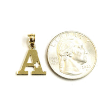 Load image into Gallery viewer, 14k Yellow gold Solid initial A Plus pendant charm alphabet fine jewelry 1.3g
