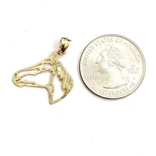 Load image into Gallery viewer, New 14k yellow Gold horse head animal Pendant charm gift fine jewelry 1.2g
