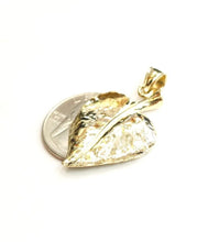 Load image into Gallery viewer, New 14k yellow gold solid leaf pendant charm gift fine jewelry unisex 5.1g
