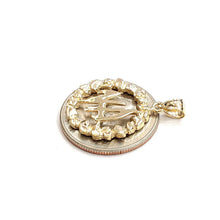 Load image into Gallery viewer, 14k yellow Gold Narcotics Anonymous circle NA Symbol Pendant fine jewelry 3.2g
