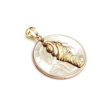 Load image into Gallery viewer, 14k yellow Gold ice cream cone summer pastry Pendant charm fine jewelry 1.4g
