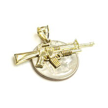 Load image into Gallery viewer, New 10k yellow Gold AR15 AR-15 machine gun rifle army Pendant fine jewelry 2.1g
