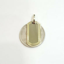 Load image into Gallery viewer, New 10k yellow Gold solid dog tag Pendant charm shiny fine gift jewelry 2.3g
