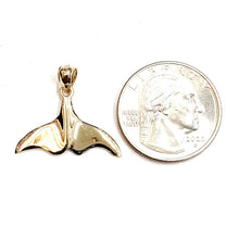 Load image into Gallery viewer, New 14k yellow Gold whale tail ocean Pendant charm fine jewelry gift unisex 1.5g

