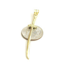 Load image into Gallery viewer, New 10k yellow Gold 3D solid sword Pendant charm Unisex gift fine jewelry 4.2g
